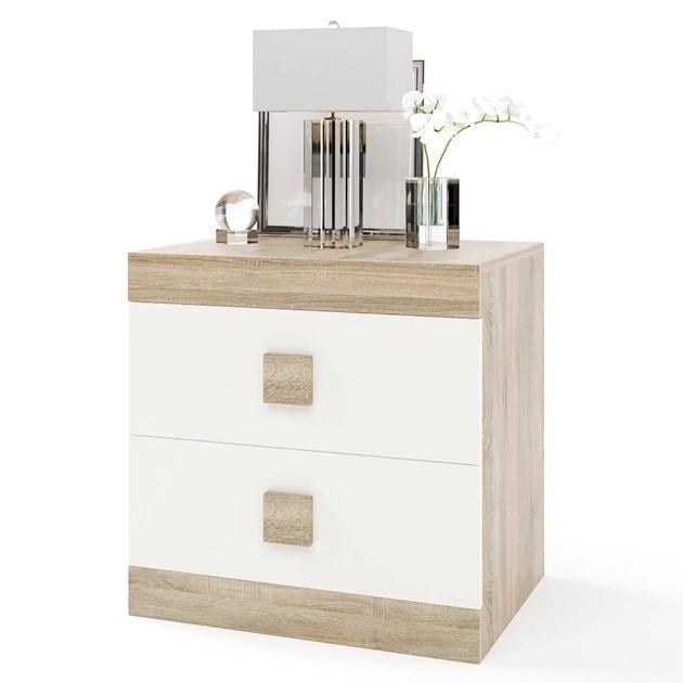 Тумба прикроватная Соната Эверест 500х380х500 мм Дуб сонома/Белый (EVR-20218)