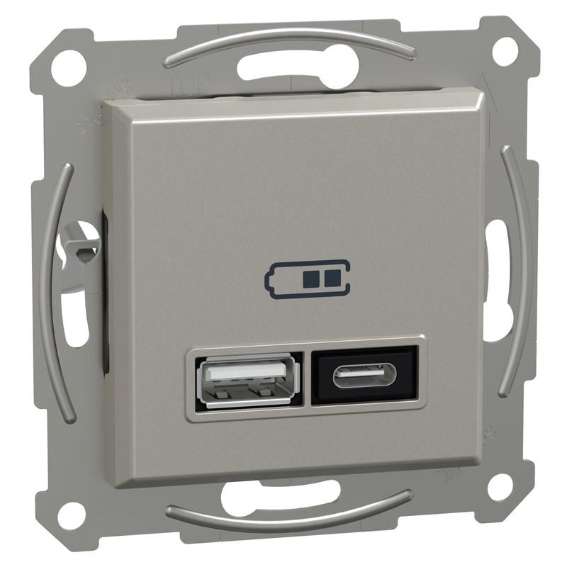 Розетка USB Schneider Electric Asfora тип А+С 21W 3A Бронзовый ABS (EPH2700569) Розетка USB Schneider Electric Asfora тип А+С 21W 3A Бронзовый ABS (EPH2700569)