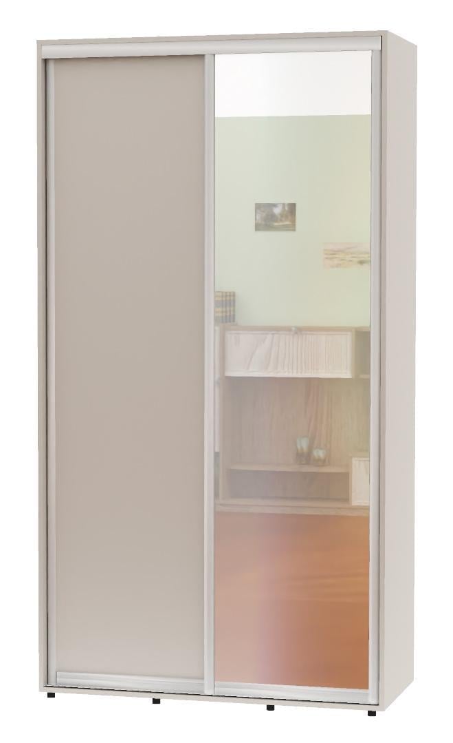 Шкаф-купе двухдверный Алекса ДСП/зеркало 90x40x210 см Кашемир