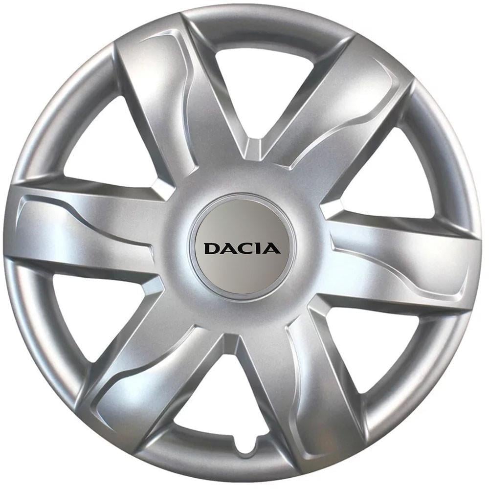 Колпаки SJS 318 с логотипом Dacia R15 4 шт. Серебряный (2654558288)