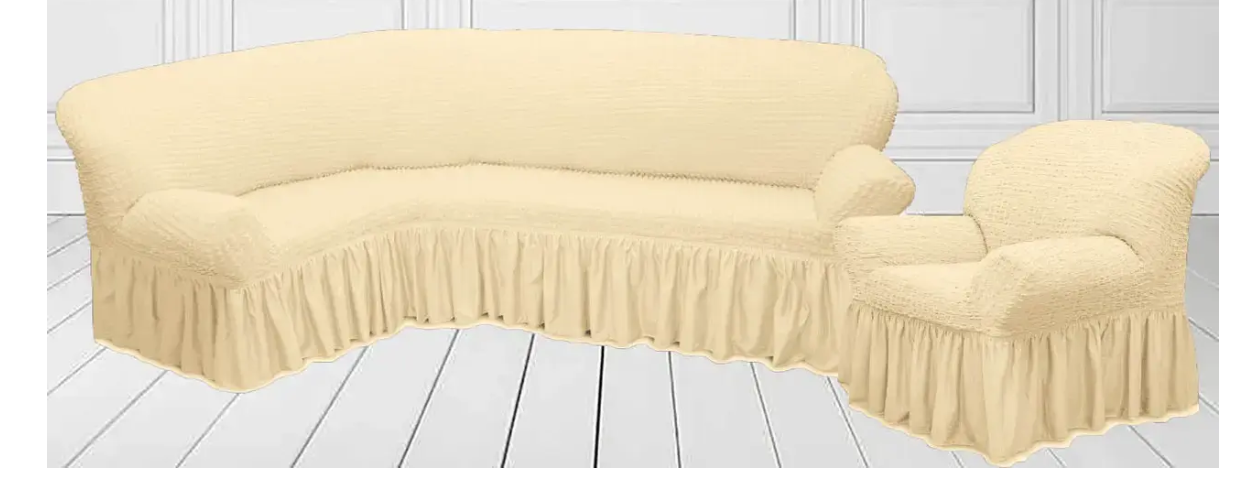 Чехол накидка на угловой диван с креслом (10-18-dv265971/19) Чехол накидка на угловой диван с креслом (10-18-dv265971/19)