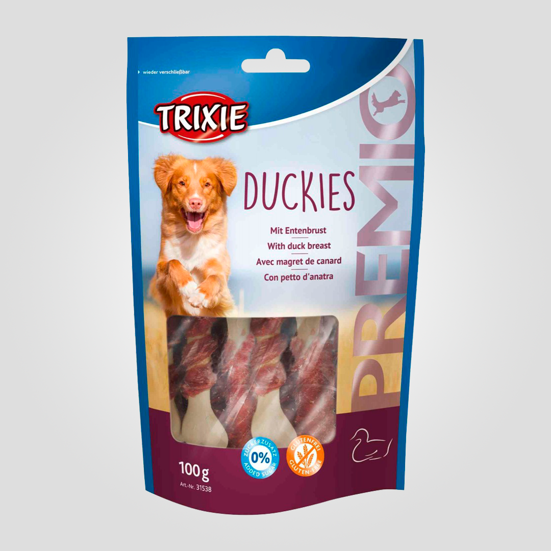 Лакомство Trixie Premio Duckies для собак кальциевые косточки с уткой 100 г (20505205)