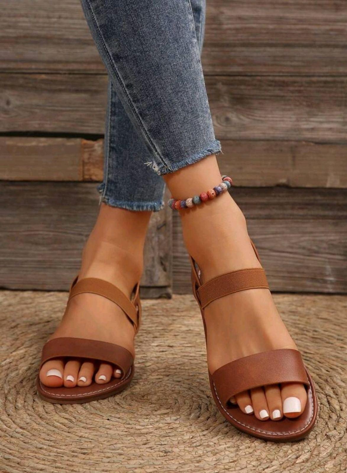 Сандали женские New Elegant W7867 р. 38 24,12 см Коричневый (27182291)