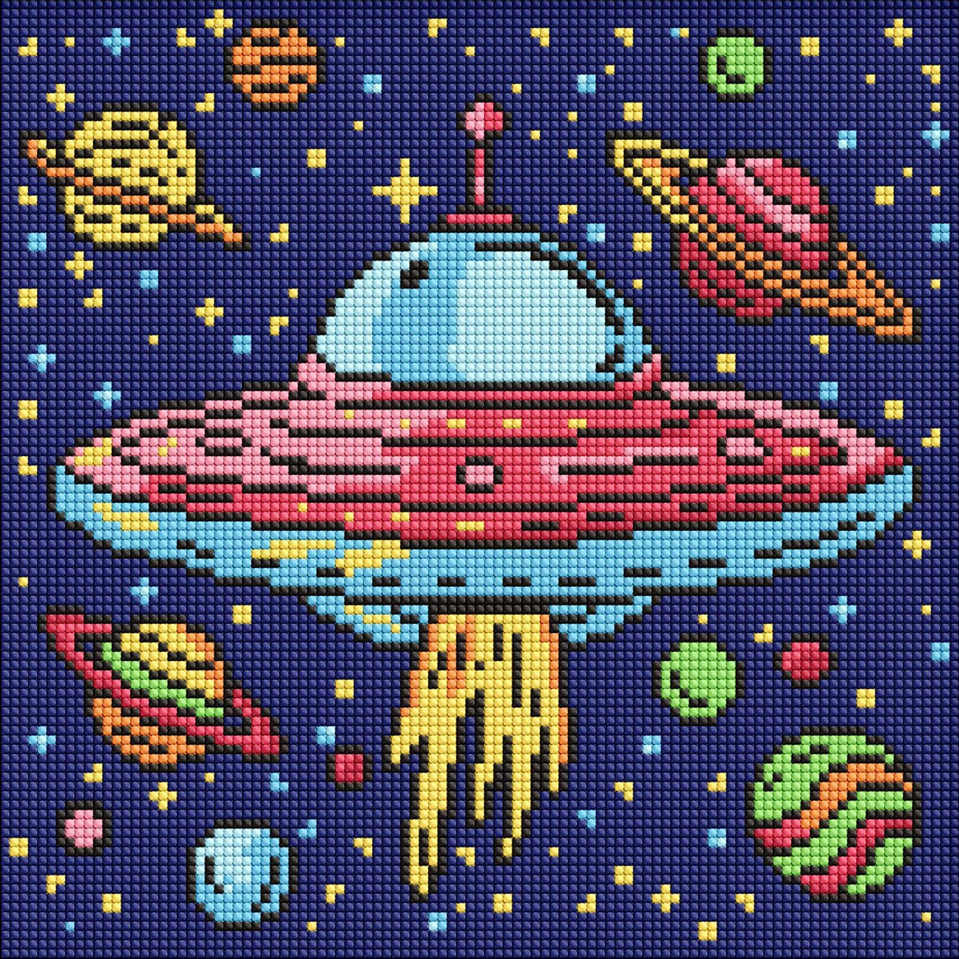 Набір з алмазною мозаїкою на підрамнику для дітей Ко см ічна подорож AMO8107 30x30 см