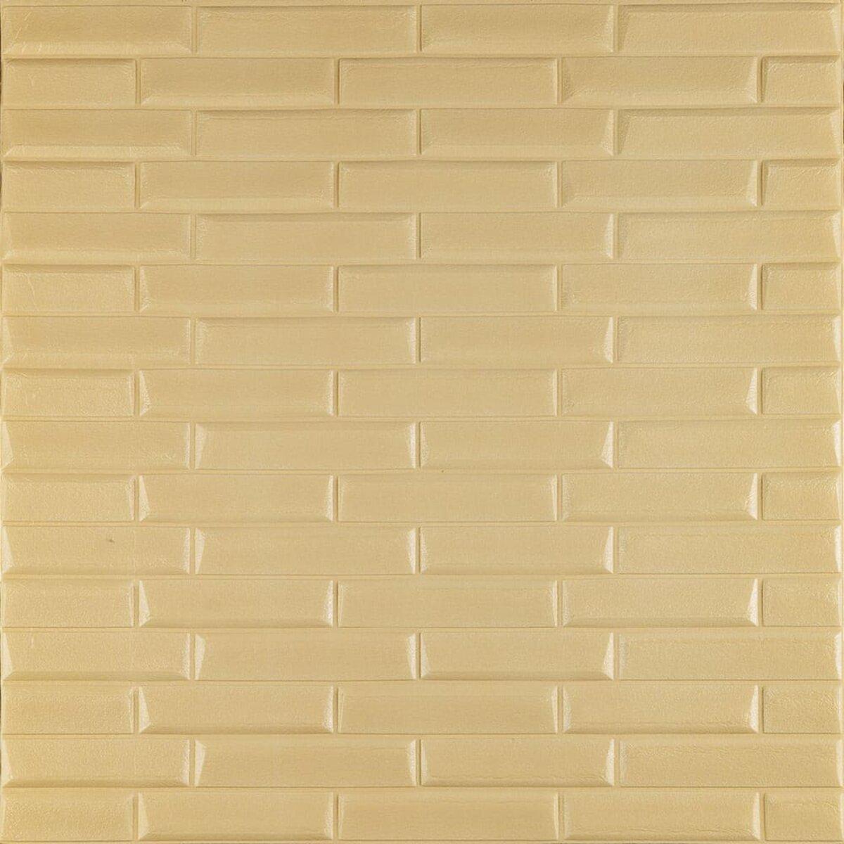 Панель 3d самоклеящаяся кладка 770х700х7 мм Желто-песочный (032 sw-00000010)