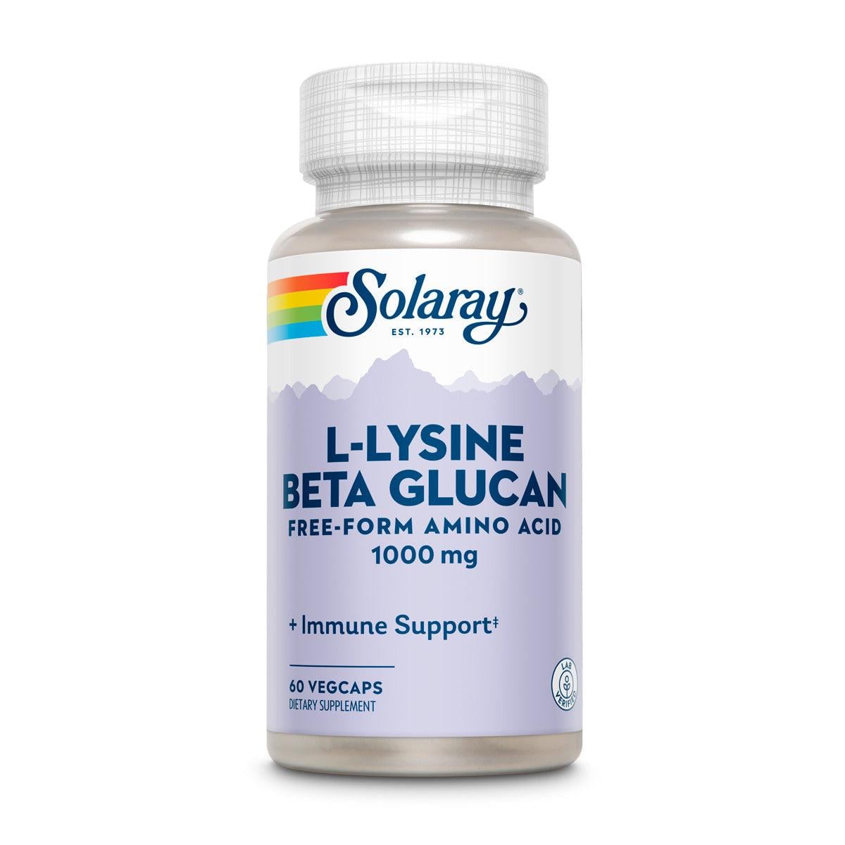 Лизин Solaray L-Lysine Beta Glucan 1,000 мг 60 VegCaps (SOR-04861)