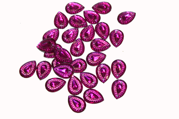 Камни пришивные Капелька точка 17х12 мм 30 шт. Малиновый