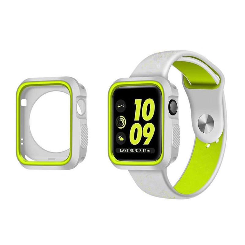 Силиконовый защитный корпус Primo для Apple Watch 42 мм Grey/Yellow (759222060) - фото 2 Силиконовый защитный корпус Primo для Apple Watch 42 мм Grey/Yellow (759222060) - фото 2