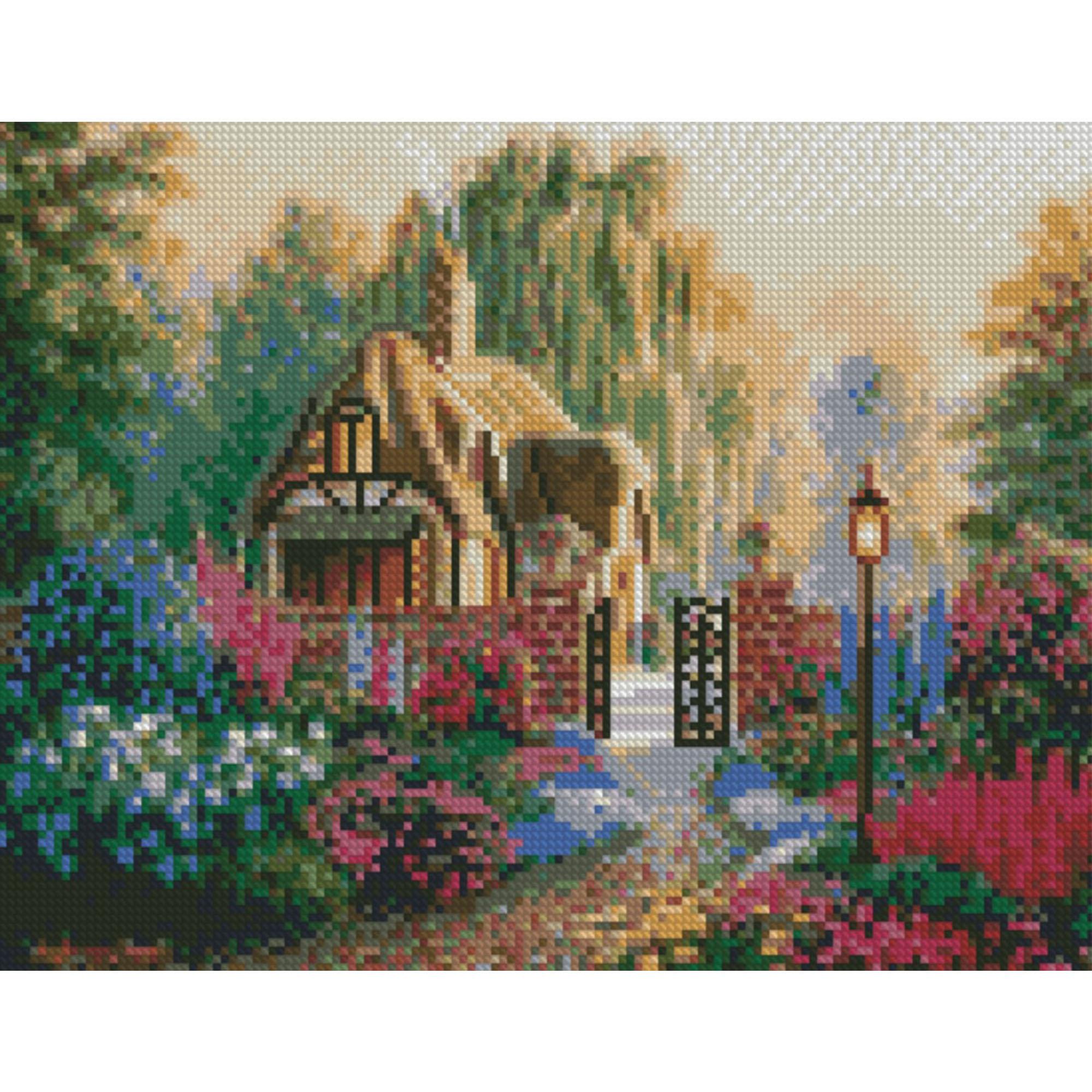 Алмазная мозаика Strateg Деревенская Загородный домик 30х40 см на подрамнике (HX391-mt)