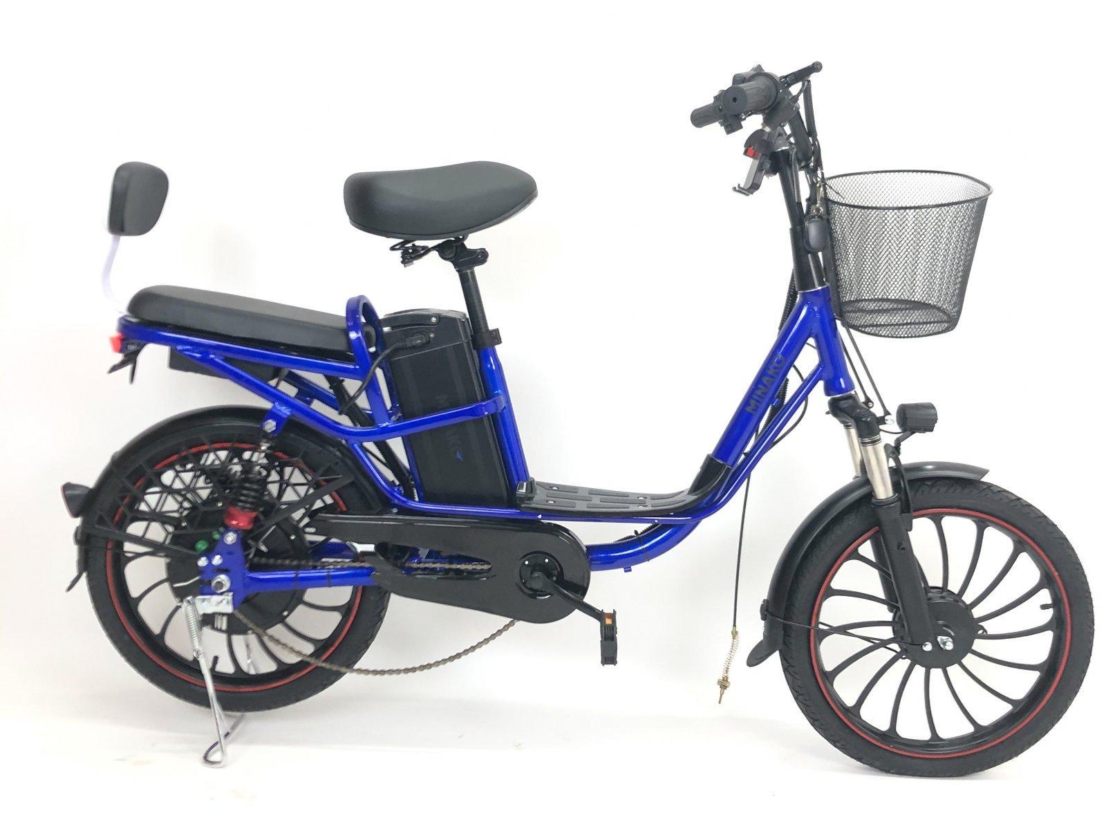 Электровелосипед двухместный MINAKO V4 PRO 500W/60V/18Ah с задним амортизатором Синий