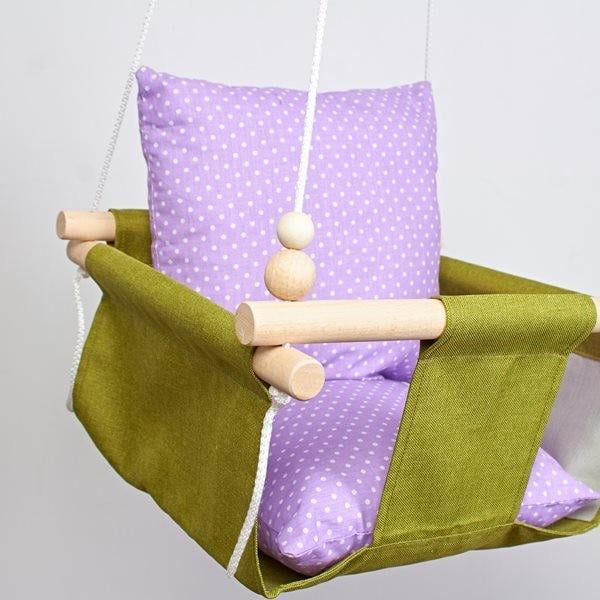 Дитяча гойдалка Infancy Горох Фіолетовий/Зелений (10140355) - фото 4 Дитяча гойдалка Infancy Горох Фіолетовий/Зелений (10140355) - фото 4