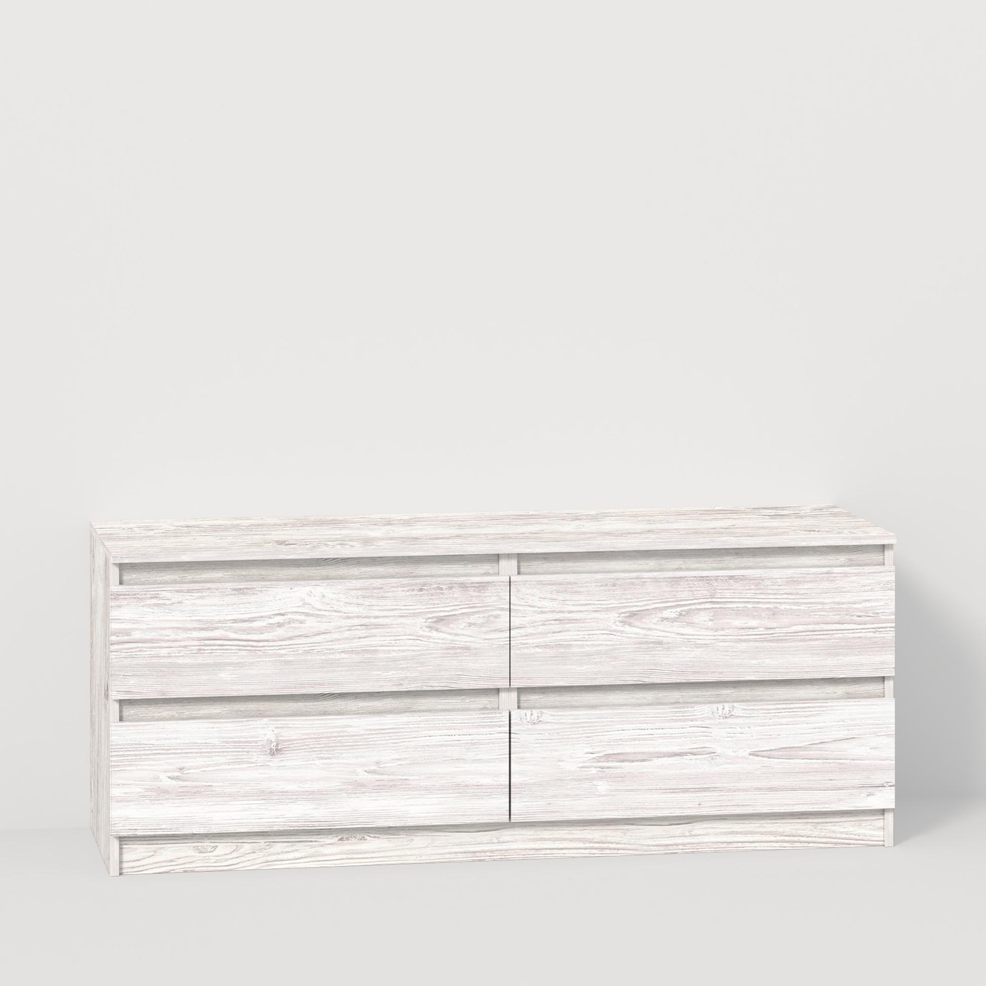 Тумба під телевізор на 4 шухляди без ручок Line TVF4 1400x450x560 мм Аляска - фото 2