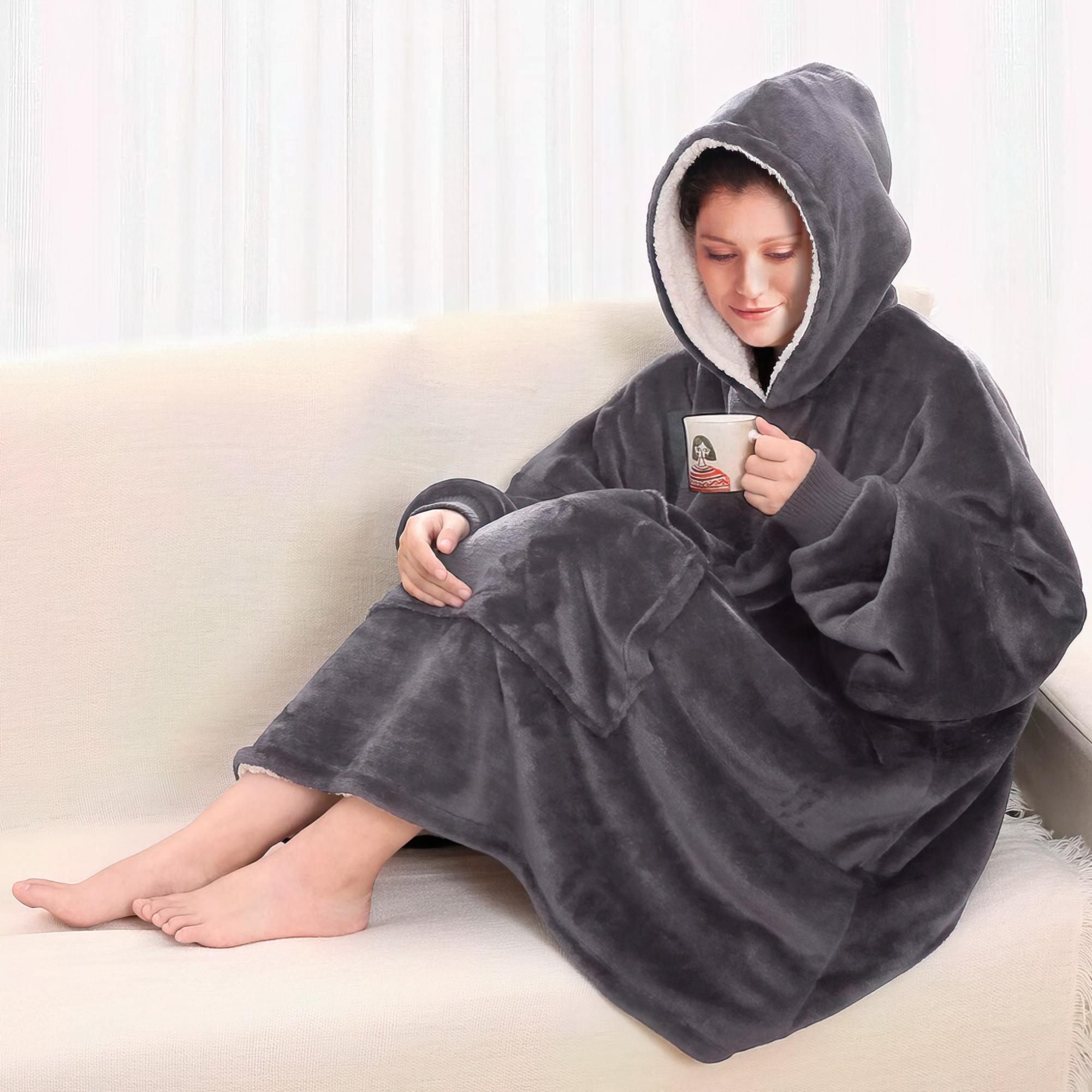 Толстовка-плед з капюшоном Huggle Hoodie Сірий (HA-402) Толстовка-плед з капюшоном Huggle Hoodie Сірий (HA-402)