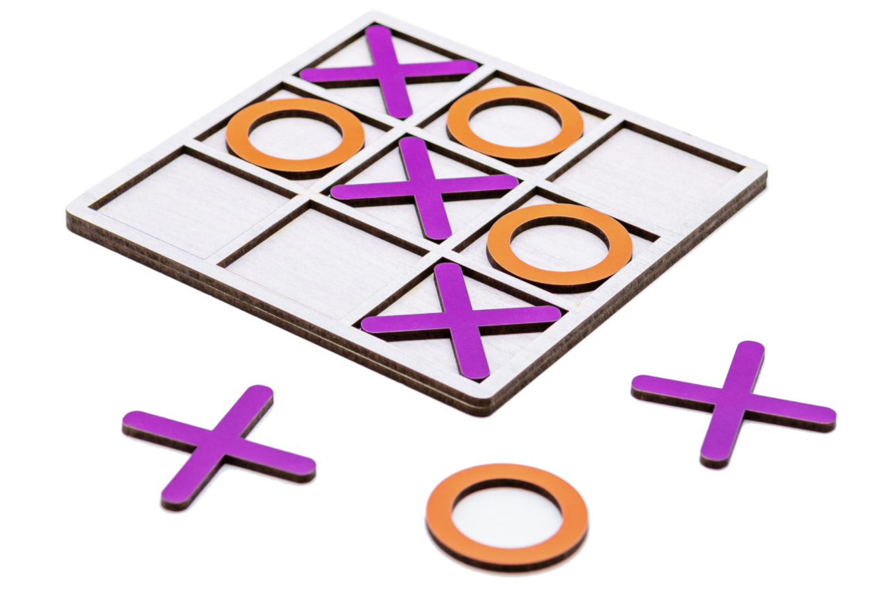 Настольная деревянная развивающая игрушка PuzzleOK Крестики Нолики 11 деталей