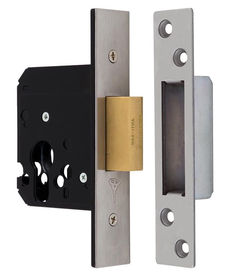Замок врезной Mul-T-Lock 1-WAY DIN 731 SS Сталь матовая (1705781694)