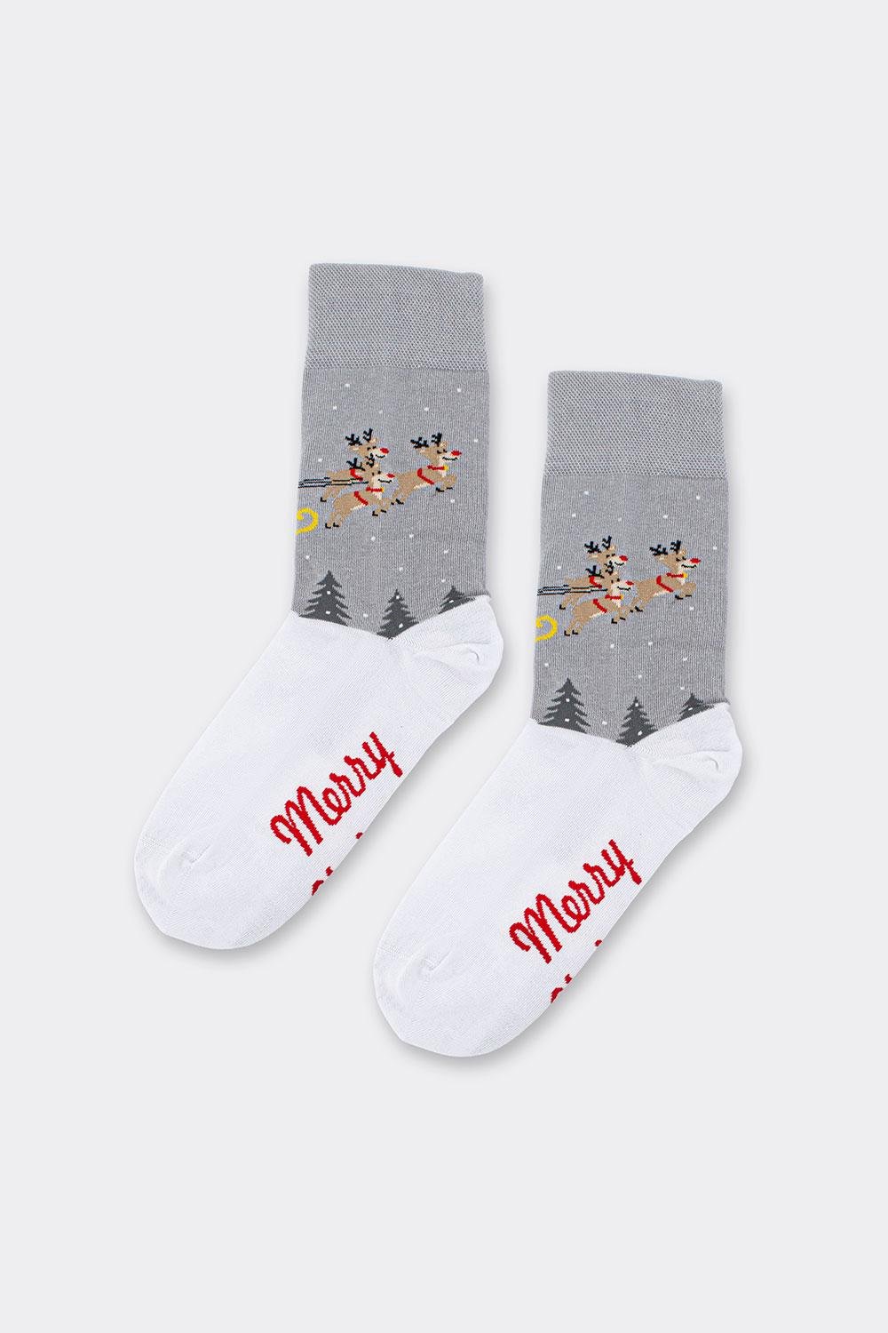 Шкарпетки чоловічі бавовняні Giulia MS3 NEW YEAR 2606 р. 43-46 White|Silver (31034025)