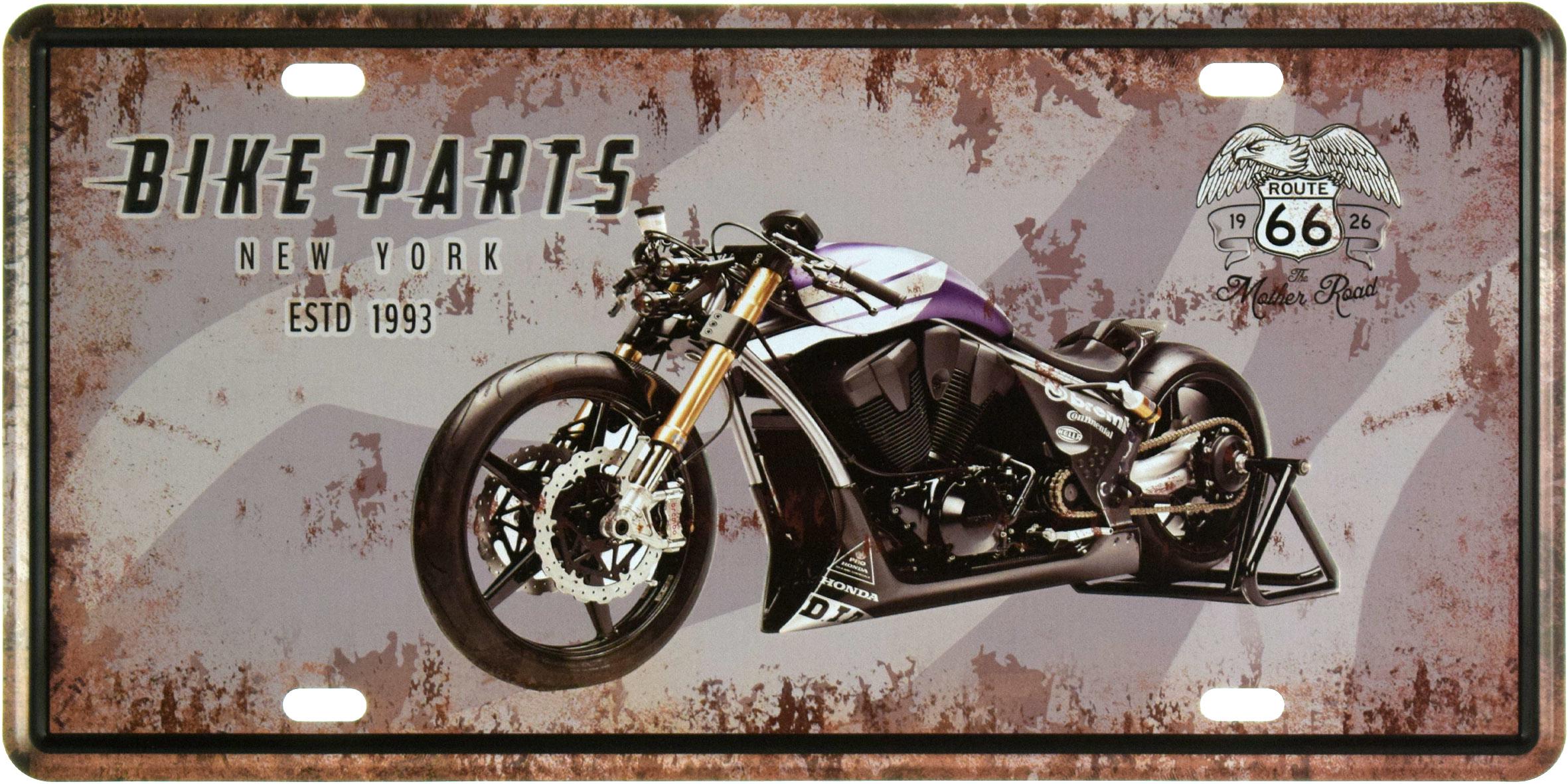 Табличка металлическая Хонда/Honda Bike Parts 15x30 см