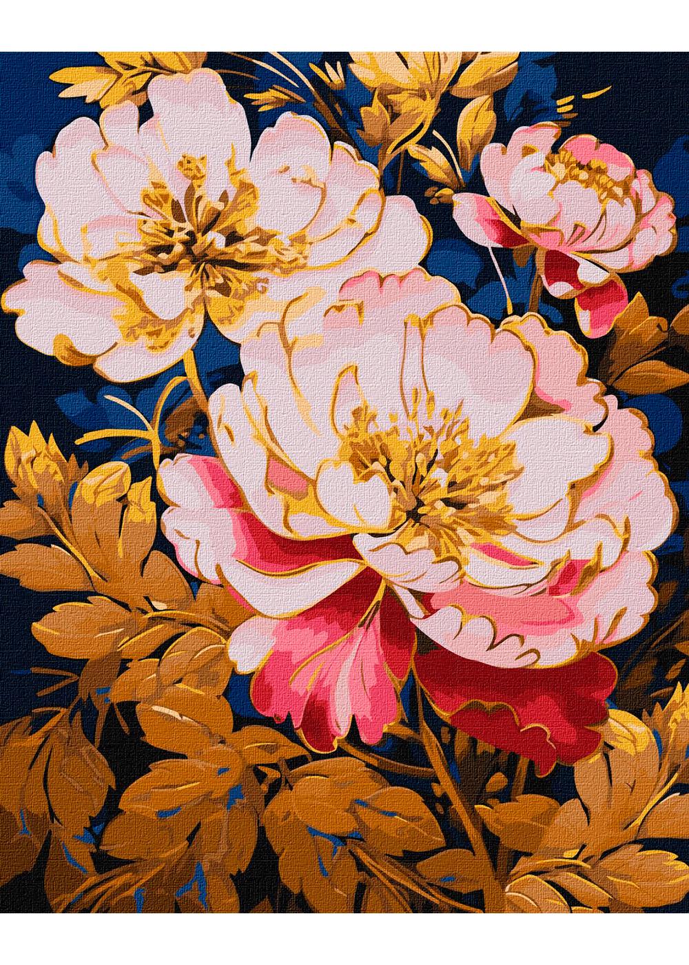 Раскраска по номерам Идейка Розовая симфония с красками металлик extra 40х50 см (KHO3257)