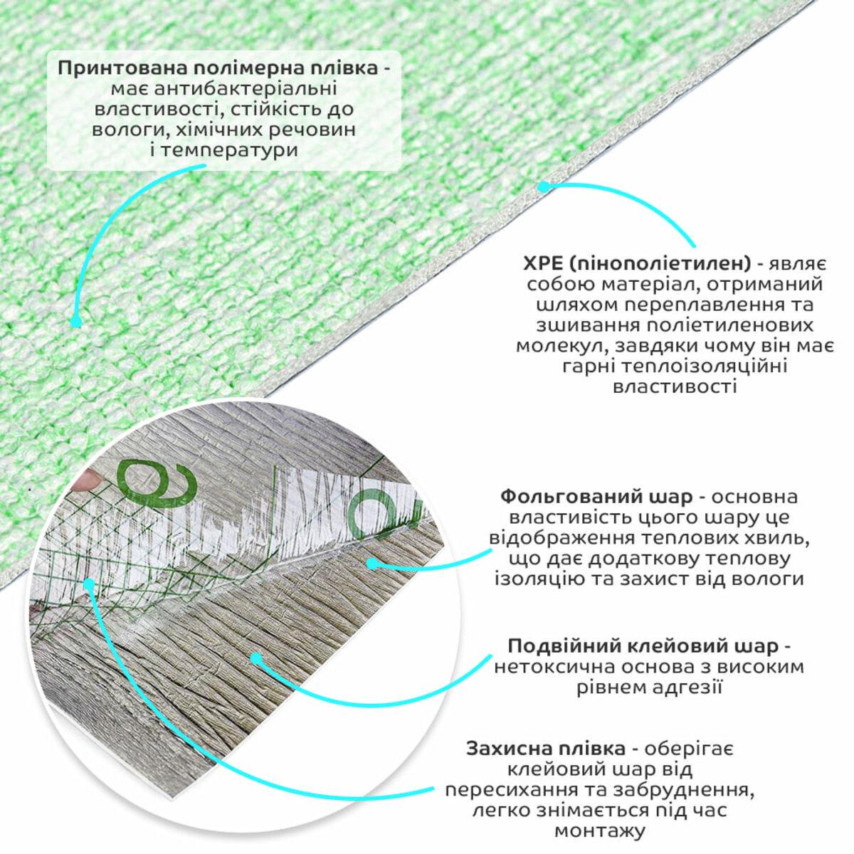 Обои самоклеящиеся 2800х500х2,5 мм Светло-зеленый/белый (SW-00001159) - фото 2 Обои самоклеящиеся 2800х500х2,5 мм Светло-зеленый/белый (SW-00001159) - фото 2
