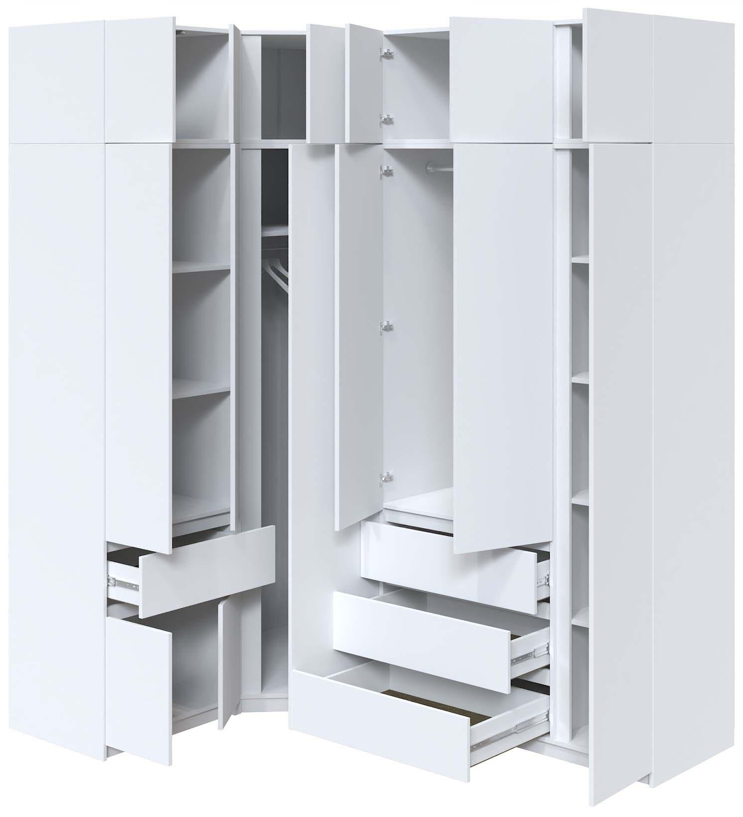Шафа-стінка кутова Майстер Форм Брайт 1450/2050х520х2400 мм Німфея альба (32900) - фото 2 Шафа-стінка кутова Майстер Форм Брайт 1450/2050х520х2400 мм Німфея альба (32900) - фото 2