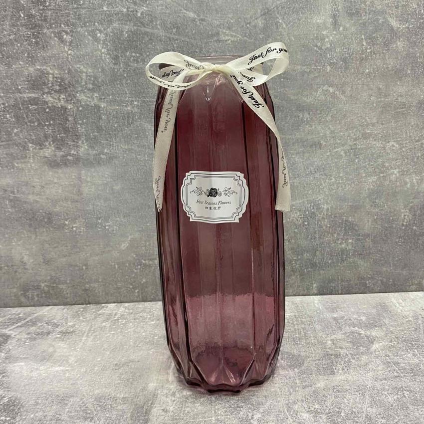 Ваза скляна CRYSTAL Terri 210414-30 29 см Рожевий (1775764518)
