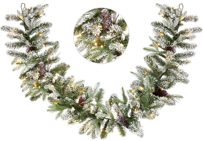 Декоративная искусственная еловая гирлянда 240 веток 182 см 70 Led-лампочек (BD-840-221) - фото 2