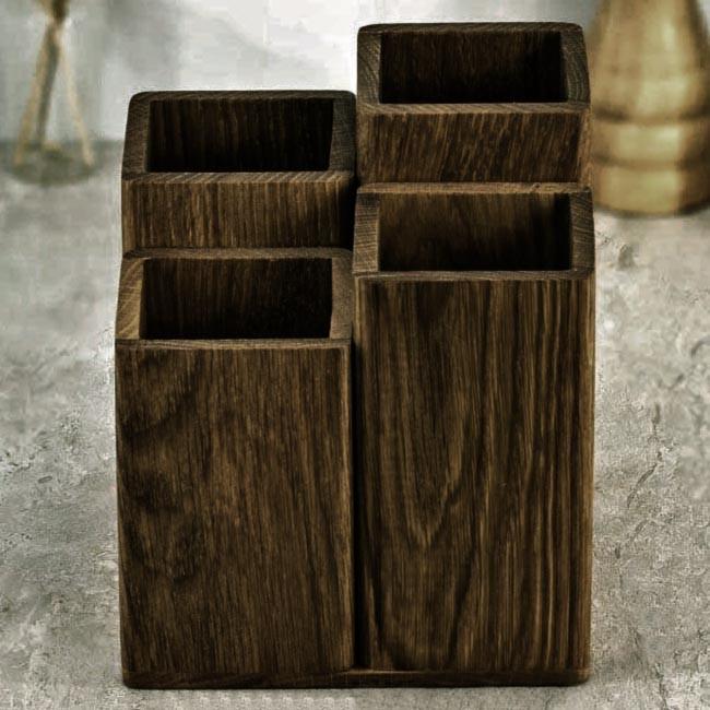 Подставка для столовых приборов из дерева Вестиль Капучино (Псп-005609)