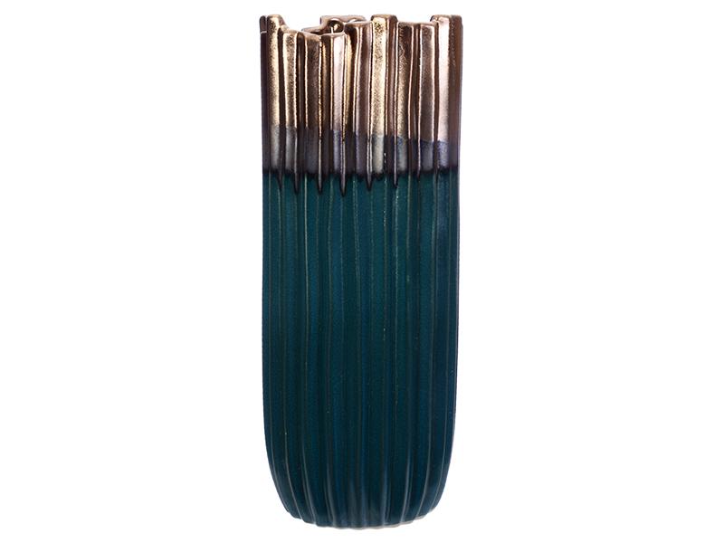 Настольная керамическая ваза Light House Лава 30 см Золотой/Зеленый Настольная керамическая ваза Light House Лава 30 см Золотой/Зеленый