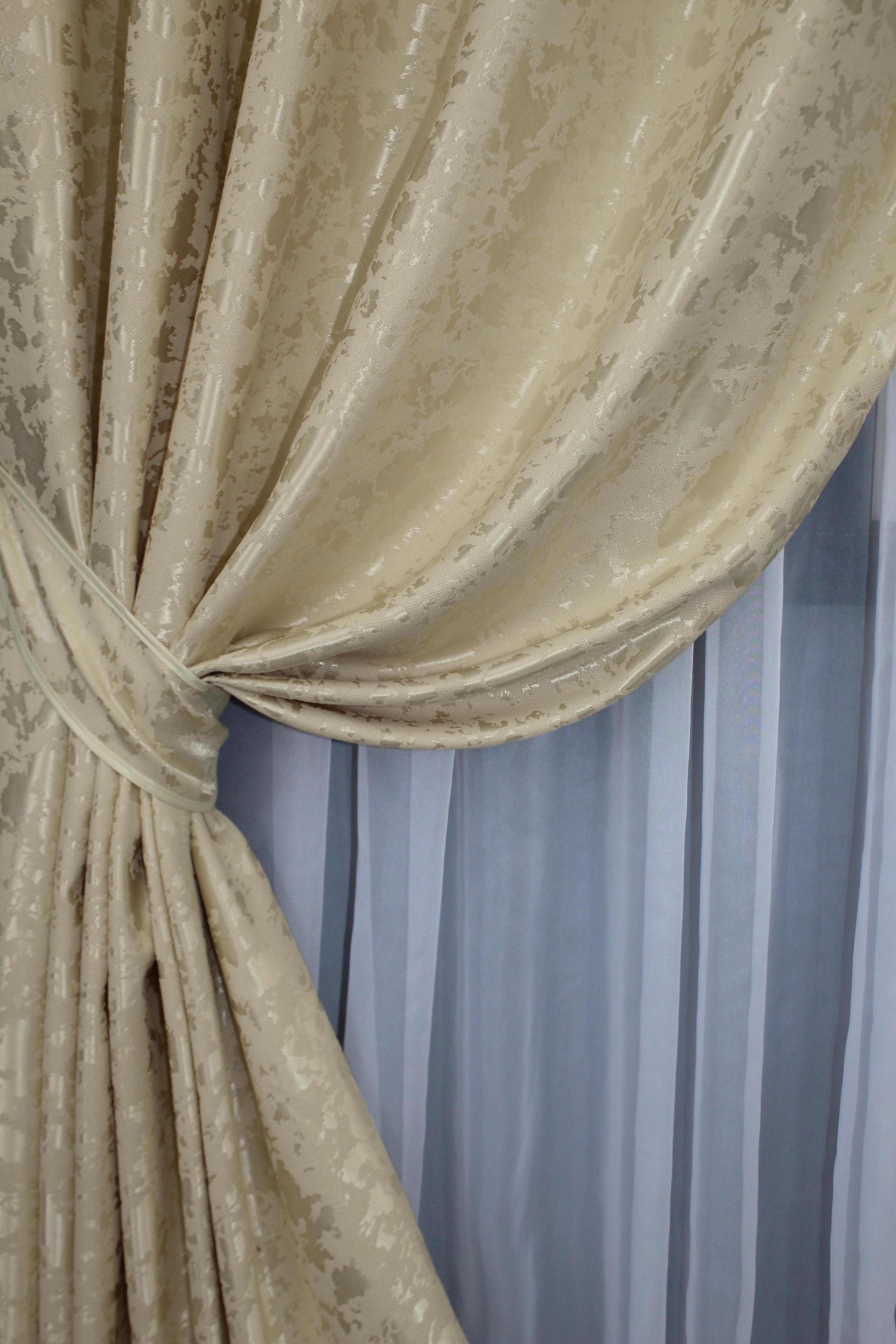 Комплект штор на люверсах VR-Textil Льон мармур Pavliani ХО №1270ш 150х250 см 2 шт. Бежевий (37-0122) - фото 6 Комплект штор на люверсах VR-Textil Льон мармур Pavliani ХО №1270ш 150х250 см 2 шт. Бежевий (37-0122) - фото 6