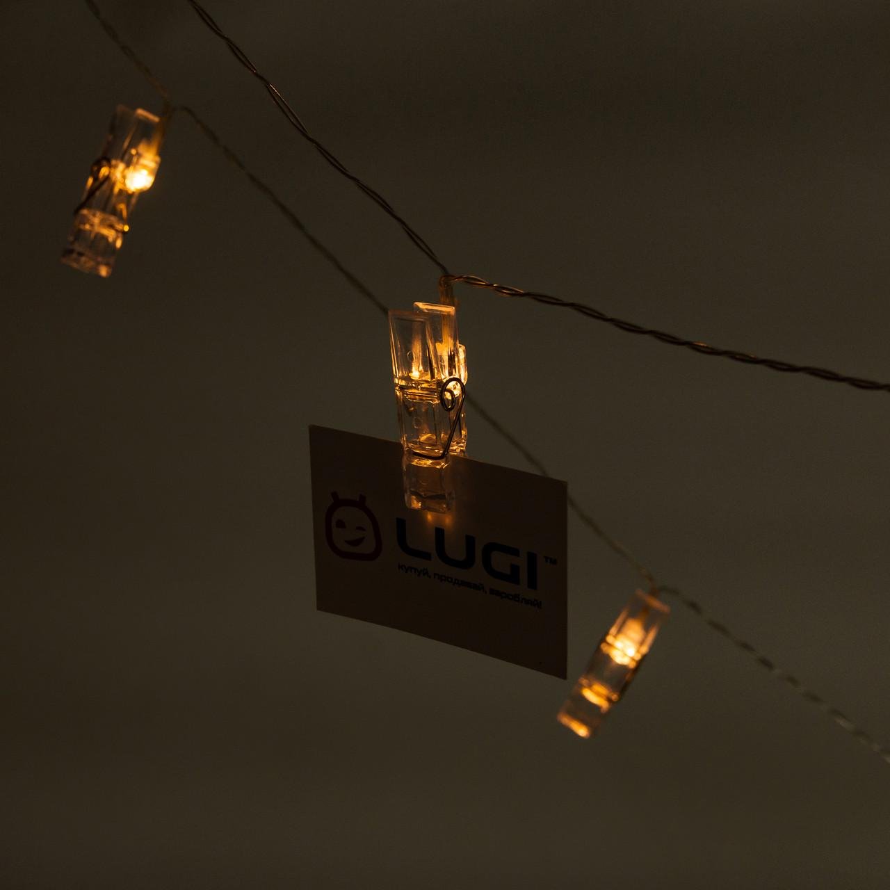 Гірлянда-нитка прищіпки 20 LED 5 м (A65) - фото 6