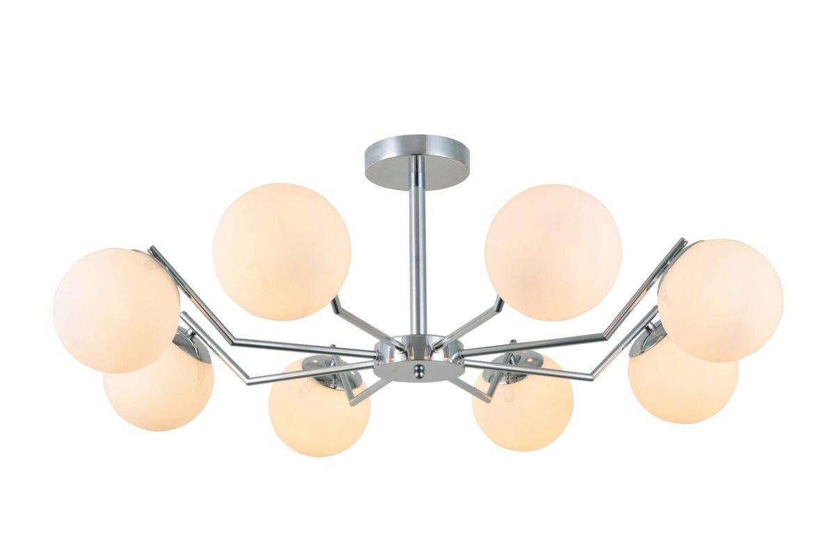 Люстра Sirius на восемь плафонов в форме шара под лампу Е27 Хром (G 74534/8 CR)