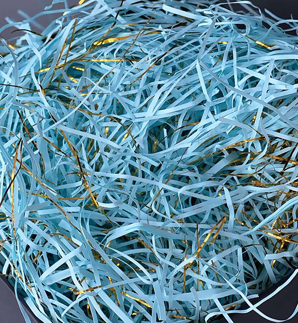 Наполнитель для подарочных коробок 50 г Голубой/Золотой (1353799)