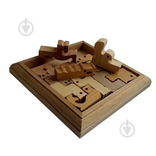 Деревянная головоломка Круть Верть Зоопарк 2х15х15 см (nevg-0026)