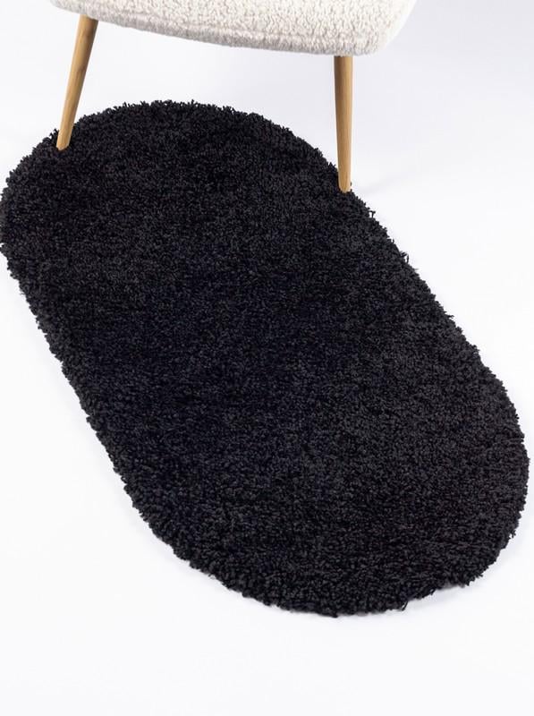 Килим травка з високим ворсом овальний Loca 6365 60х110 см Black (369754965)