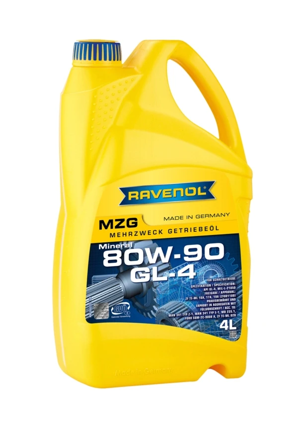 Трансмиссионное масло RAVENOL MZG 80W-90 минеральное 4 л (1223105-004)