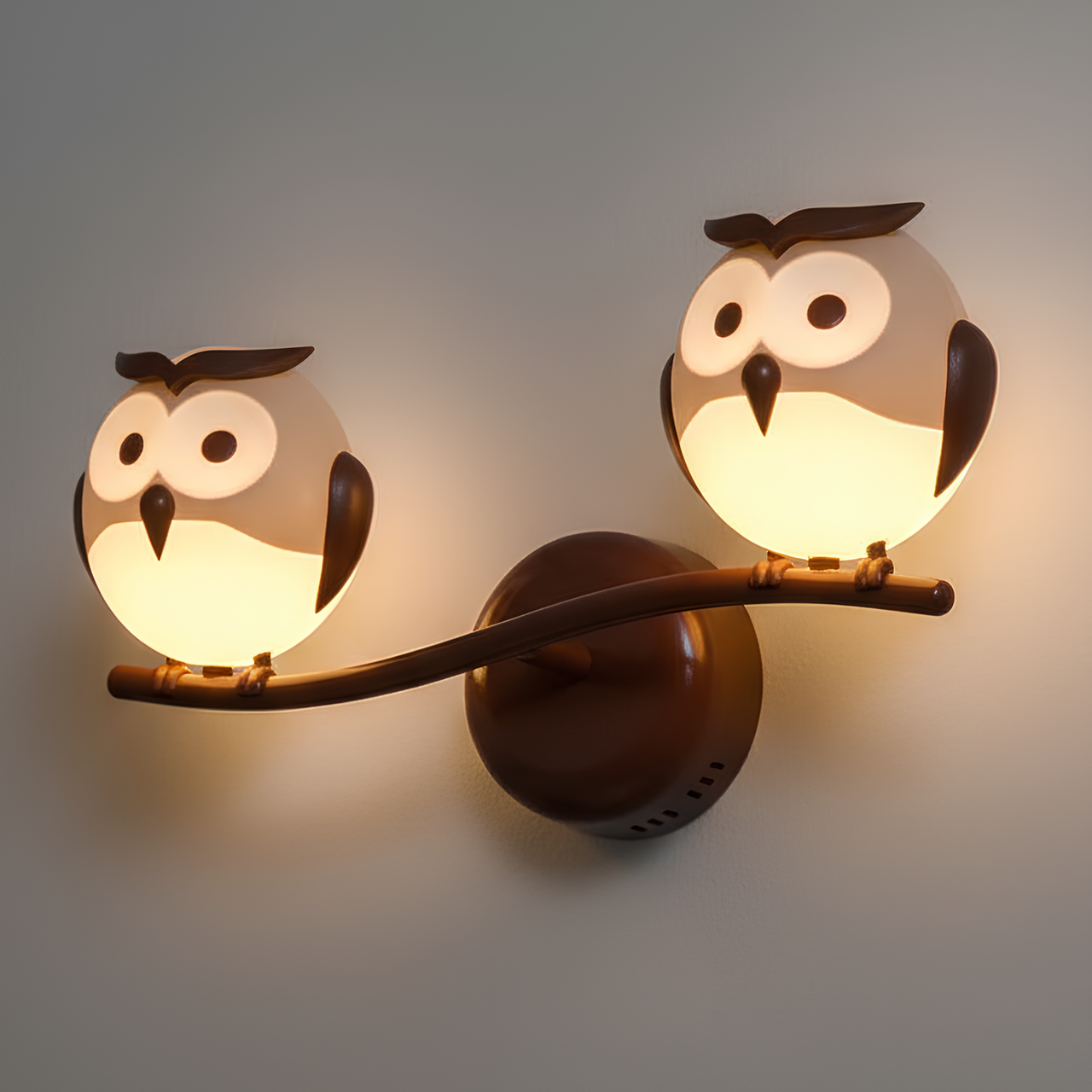 Бра Sirius в дитячому стилі з розсіювачами-совами з пластику під лампи G4 Коричневий (МX 16020-2А)