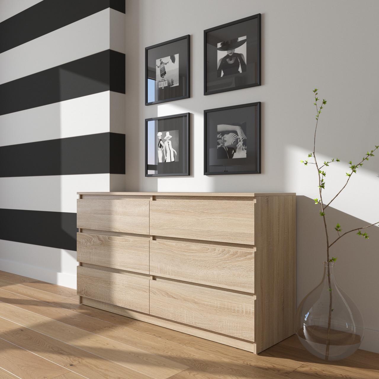 Комод з шухлядами Вайс R-7 140х40х75 см Дуб Сонома (30300403) Комод з шухлядами Вайс R-7 140х40х75 см Дуб Сонома (30300403)