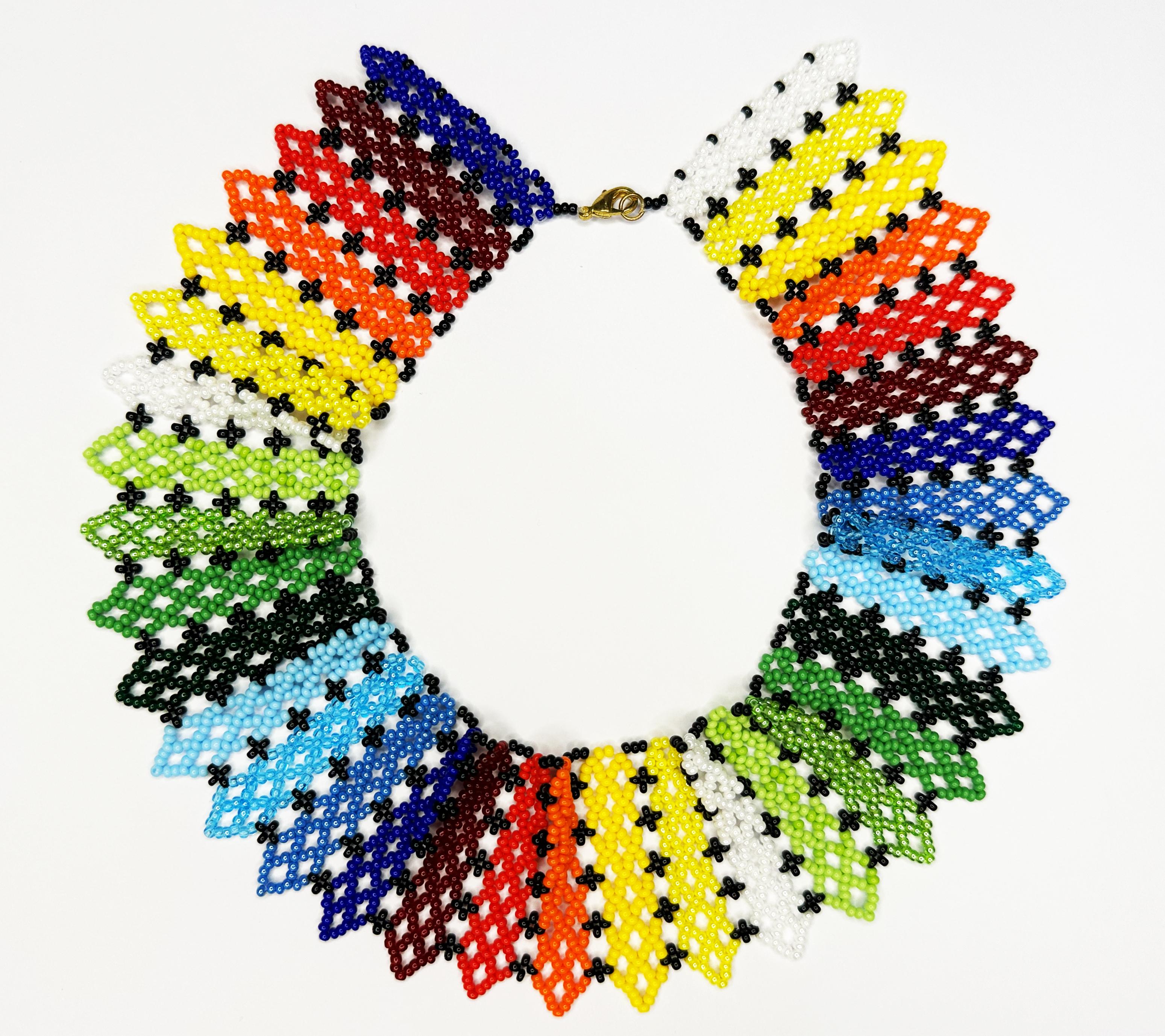 Кольє-силянка з бісеру HatynkaUA Rainbow Necklace ручної роботи (SUN999_01)