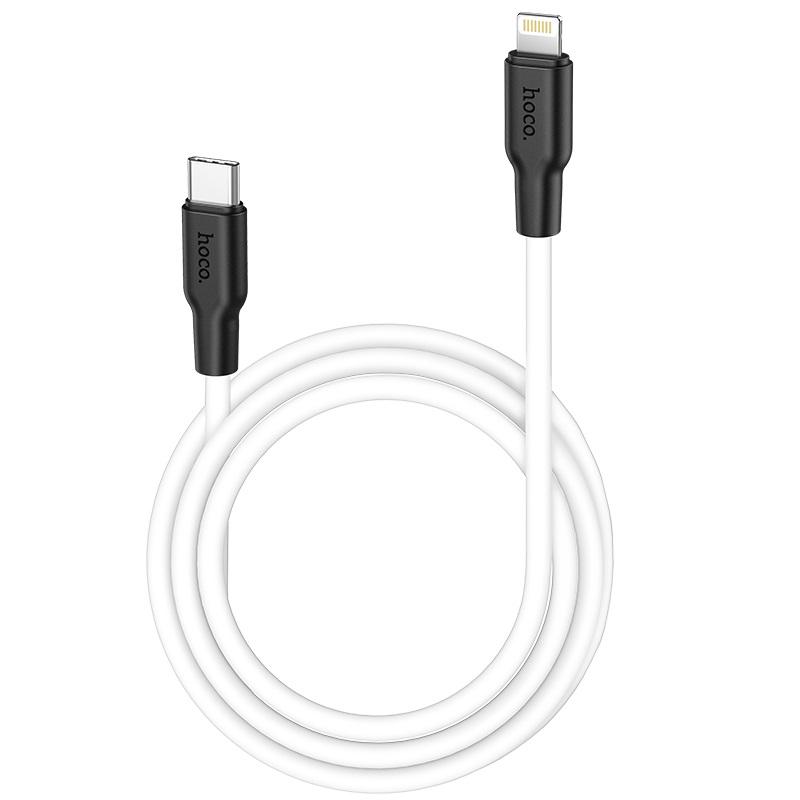 Кабель Hoco Type-C to Lightning Silicone PD charging data cable X21 Plus 1 м Black/White (773df9ce)