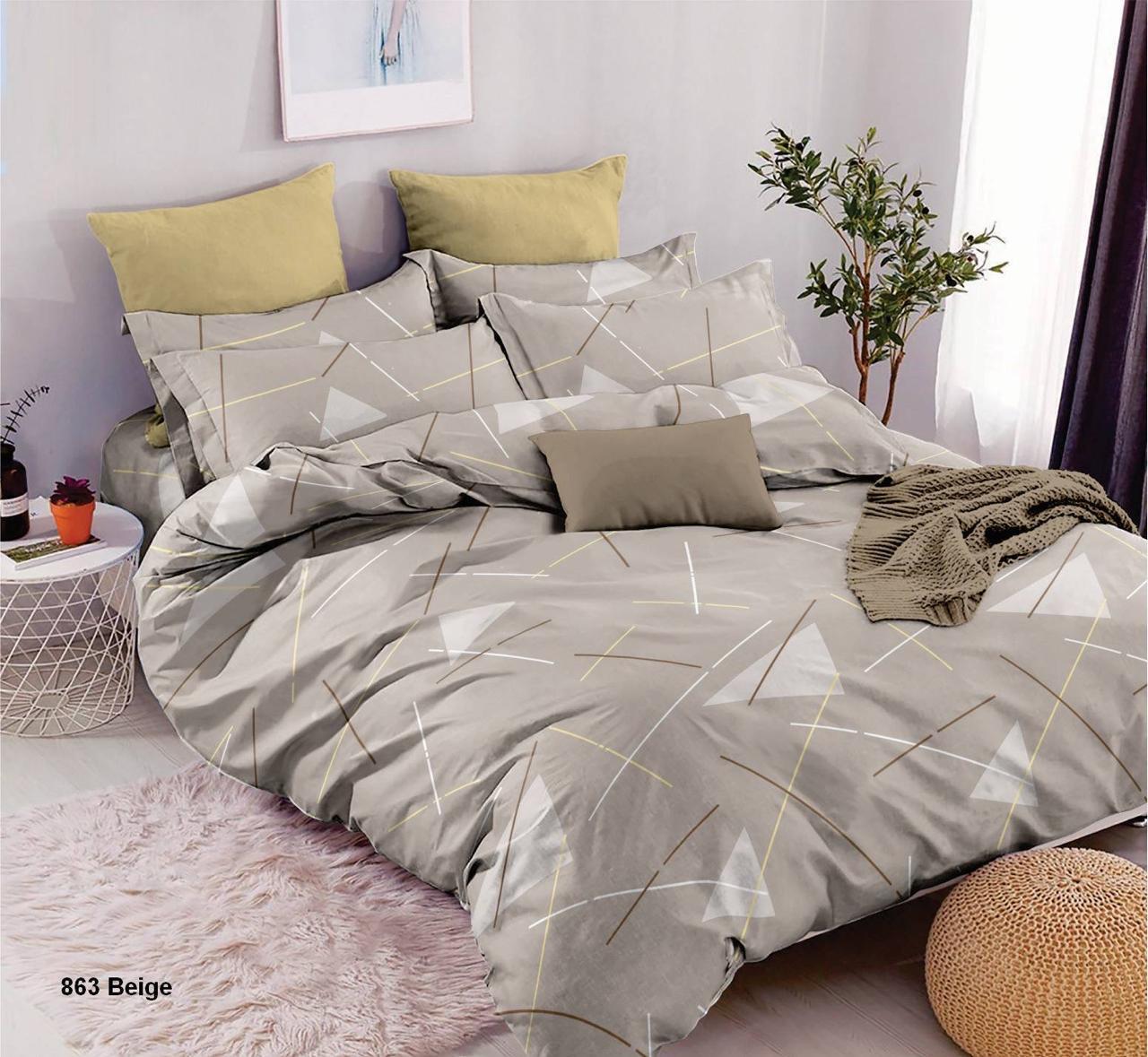 Комплект постільної білизни Арарат бавовняний полуторний 150х220/70х70 см Бежевий (28857921)