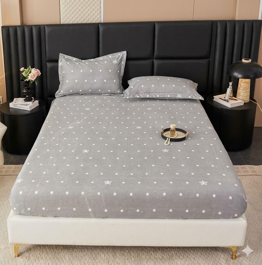 Набір простирадло на резинці Colorful Home 160x200 см/25 см і 2 наволочкі 50x70 см полікоттон Зірка