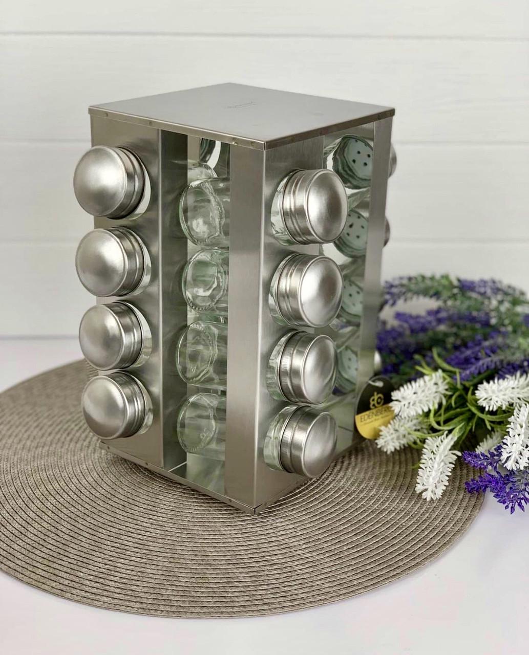 Набор для специй на подставке Edenberg EB-4025 16 емкостей из нержавеющей стали (2530557663)