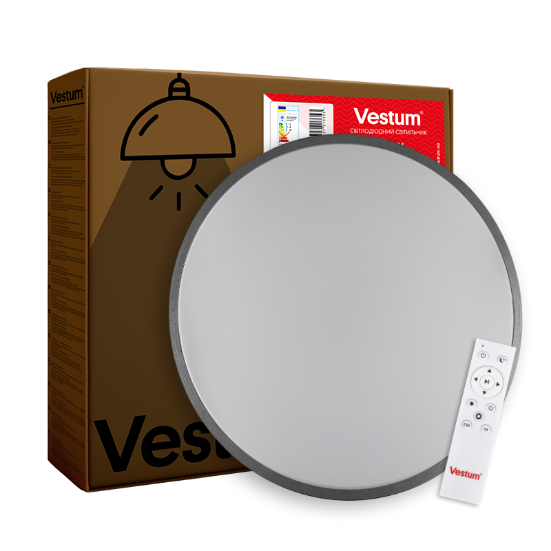 Потолочный светильник Vestum RING матовый 30W 4000К 395х60 мм Серебряный