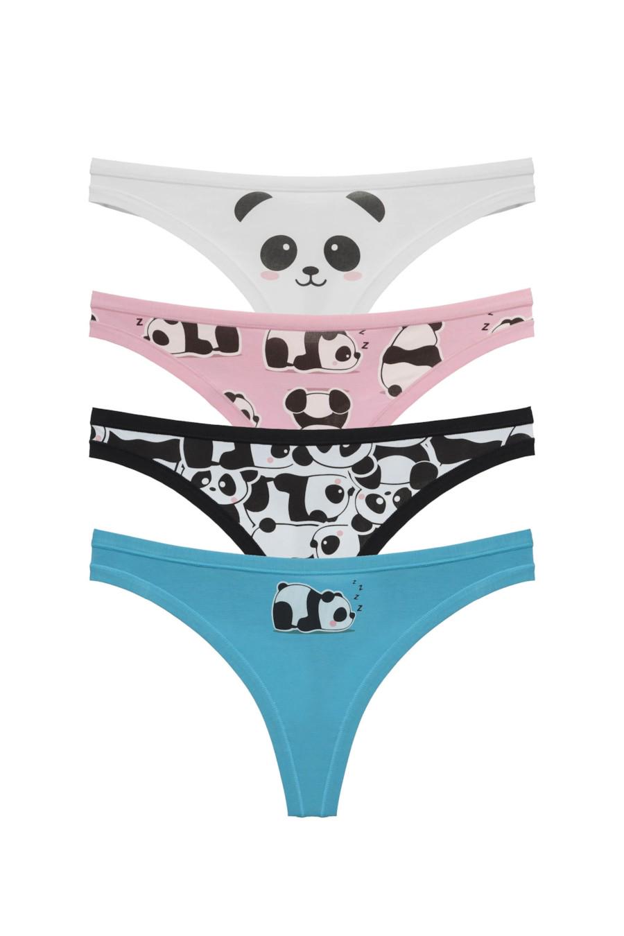 Трусики стринг Anabel Arto р. 4/L 4 шт. Белый/Розовый/Черно-белый/Голубой (35423/77558) Трусики стринг Anabel Arto р. 4/L 4 шт. Белый/Розовый/Черно-белый/Голубой (35423/77558)