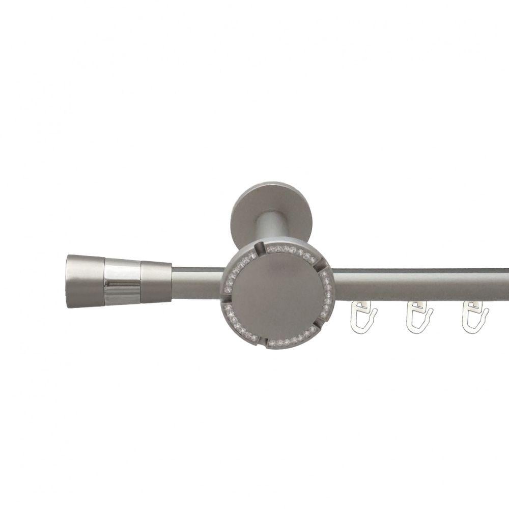 Карниз металлический Orvit Валео однорядный розета реверс фламо/профильная труба Сатин 19 мм 300 см (00-00015250)