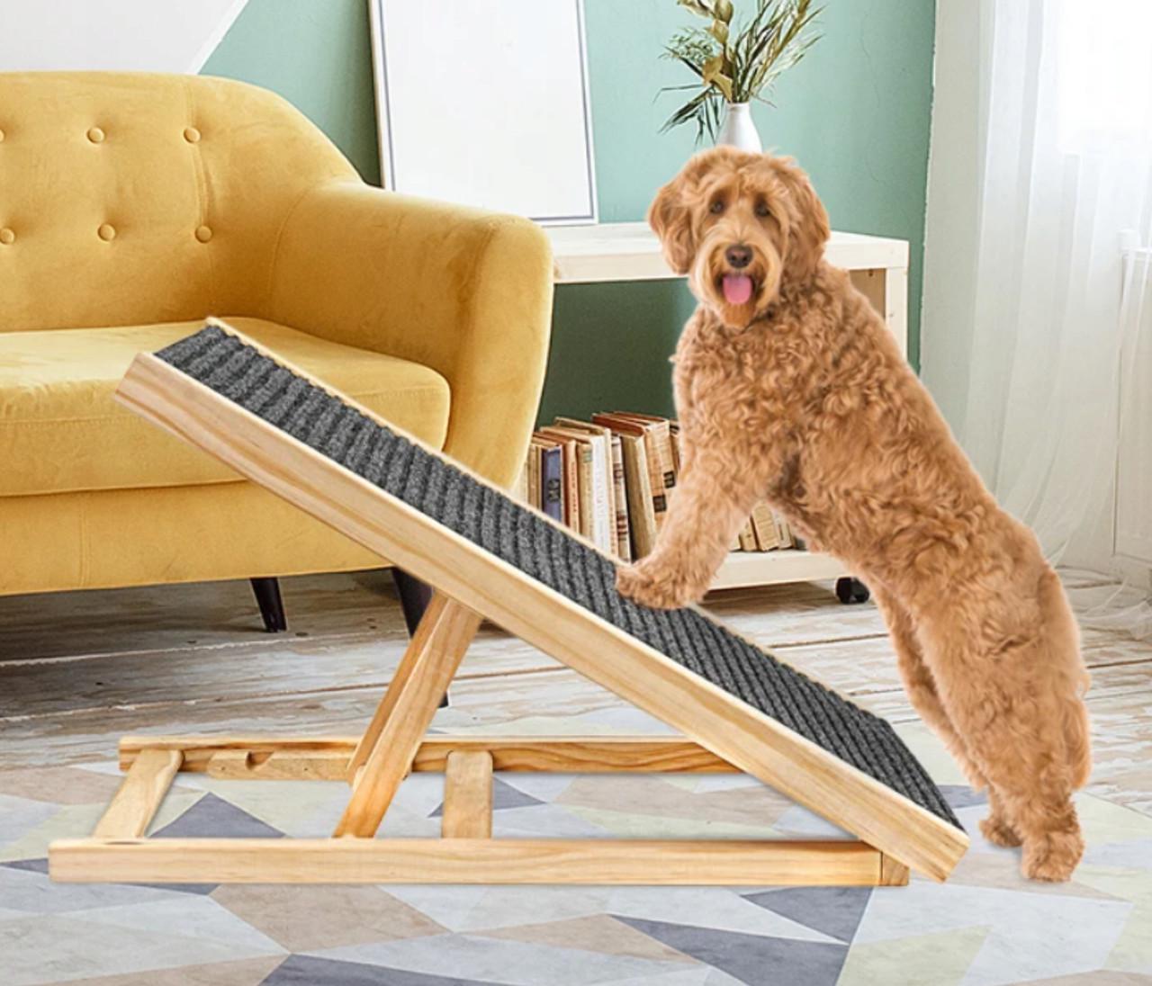Рампа-пандус для собаки стабільна дерев'яна регульована 70 см (2768795663)