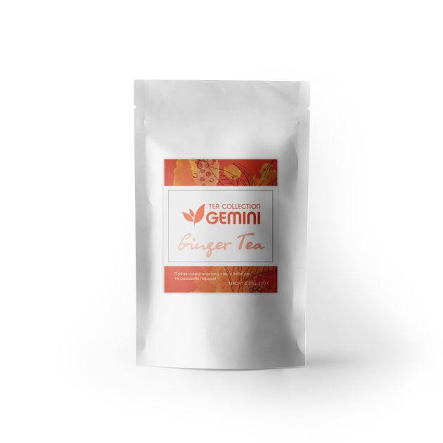 Чай черный с добавками рассыпной Gemini Tea Collection Имбирный чай 100 г (5000000004201)