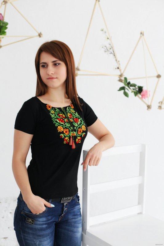 Футболка женская вышита Старинный орнамент (А-12)