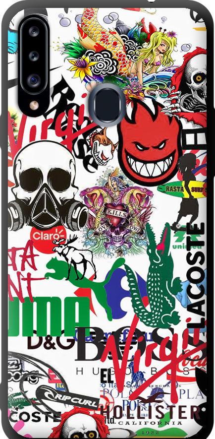 Чохол на Samsung Galaxy A20s A207F Many different logos (4022b-1775-42517)