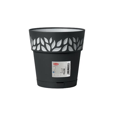 Вазон круглый Stefanplast Opera Cloe 1,5 л 15х15 см Графитовый/Светло-серый (94003)